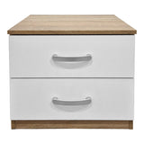 Noptieră cu sertar Athos Pakoworld, Sonoma-Alb, Lemn, 48x40x41.5 cm