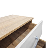 Noptieră cu sertar Athos Pakoworld, Sonoma-Alb, Lemn, 48x40x41.5 cm