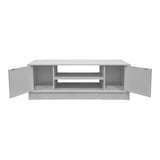 Dulap TV cu spațiu de depozitare, Model Sasa , Modern, Alb, Lemn, 120x35x41.5 cm