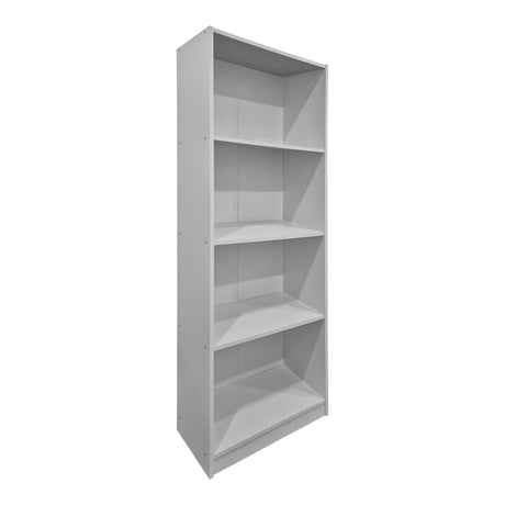 Bibliotecă cu rafturi Kendy , Modernă, Lemn Alb, 60x30x167 cm