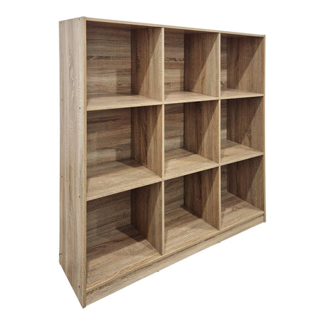 Bibliotecă cu spațiu de depozitare  Gridea, Modern, Lemn Sonoma, 120x30x121 cm