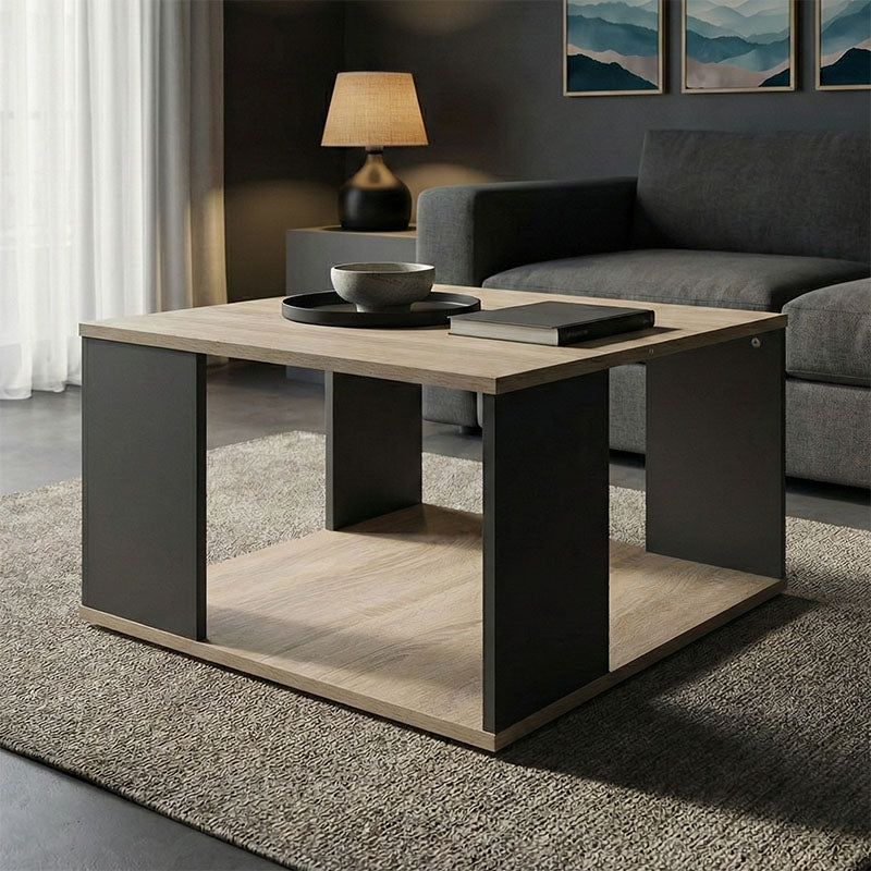 Masă de cafea cu funcție decorativă , Sonoma-Anthracite, Modern, Pal melaminat, 60x60x39cm
