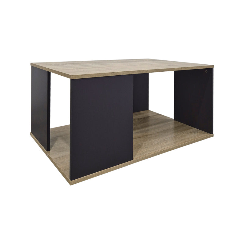 Masă de cafea cu design modern , Stil Sonoma-Antracit, Lemn și Metal, 90x90x44.5cm