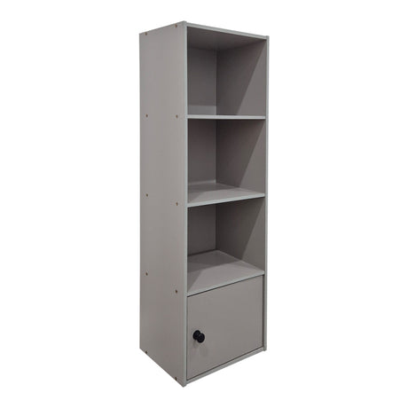 Lenobia column Bibliotecă cu cabinet light gri 31x24x95 cm