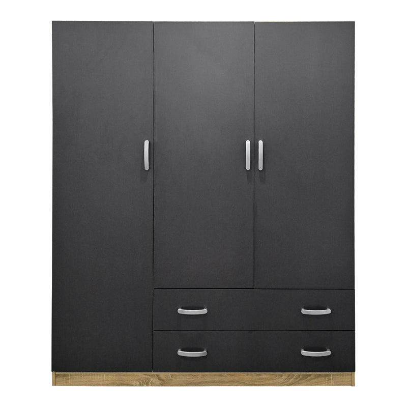 Dulap de haine Three-leaf wardrobe cu 2 drawers Alvia sonoma-antracit 150x51x180cm