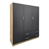 Dulap de haine Three-leaf wardrobe cu 2 drawers Alvia sonoma-antracit 150x51x180cm