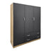 Dulap de haine Three-leaf wardrobe cu 2 drawers Alvia sonoma-antracit 150x51x180cm