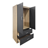 Dulap de haine Double-leaf wardrobe cu 2 drawers Alvia sonoma-antracit 80x51.5x180cm