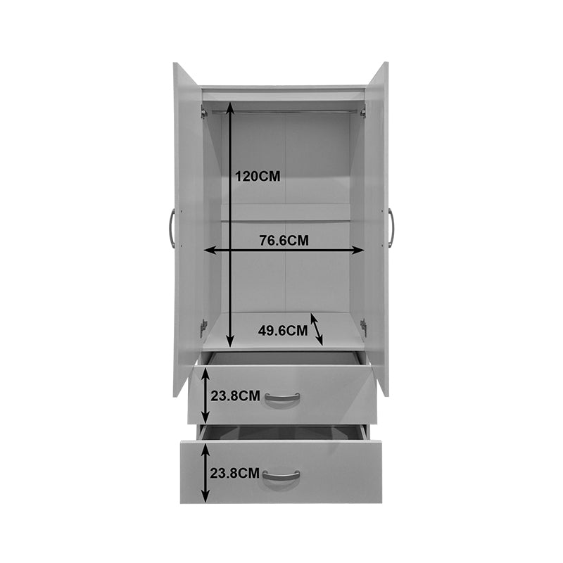 Dulap de haine Double-leaf wardrobe cu 2 drawers Alvia sonoma-antracit 80x51.5x180cm