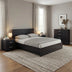 Set Mobilier Dormitor cu Pat 160x200 cm, Athos, Lemn Wenge, Generoase, Set 4 Piese