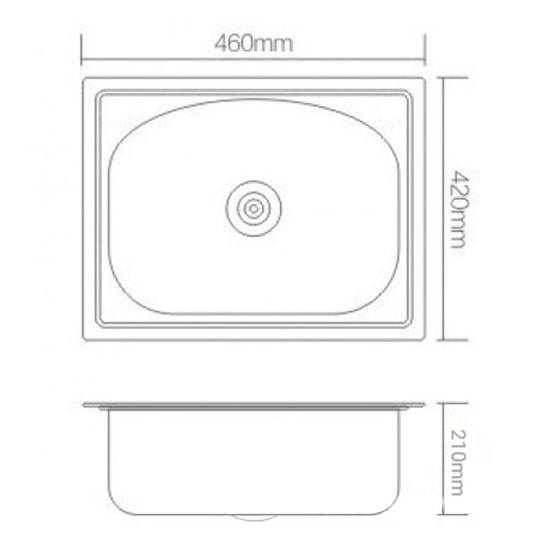 Chiuveta din otel inoxidabil Undir, stil modern, material rezistent, dimensiuni 46x42cm.