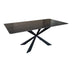 Masa Mattias cu functie de servire, Piatra sinterizata neagra, 180x90x75 cm, Picioare metal Negru
