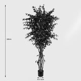 Planta decorativă cu ghiveci Banyan, Verde, Sintetic, 95x180 cm