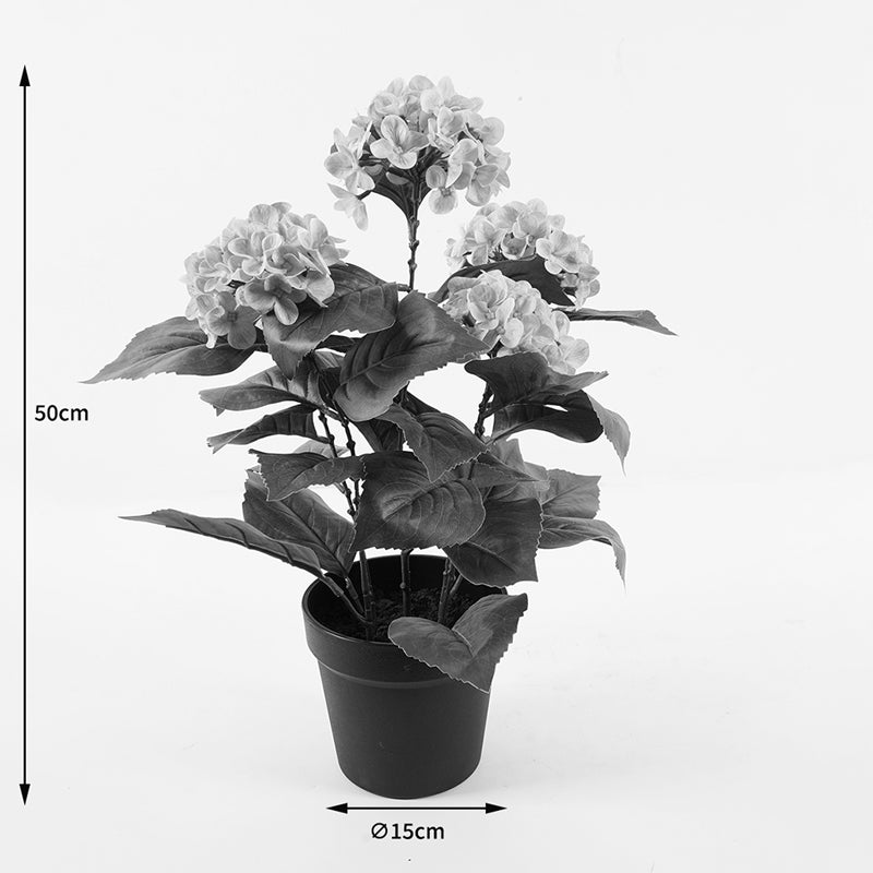 Plantă decorativă în ghiveci Hydrangea, Sintetic, 35x50 cm, Roz