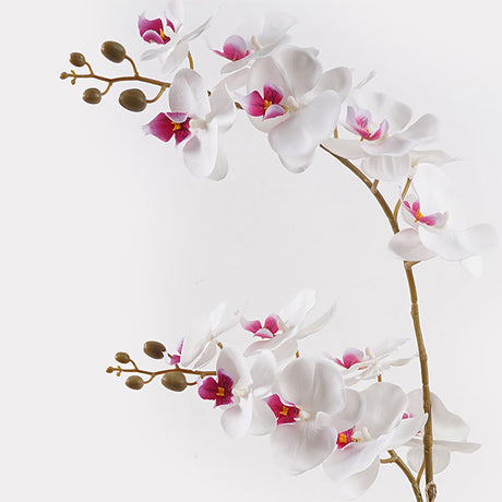 Planta decorativă cu floare orhidee White, Plastic, 36x17x65 cm