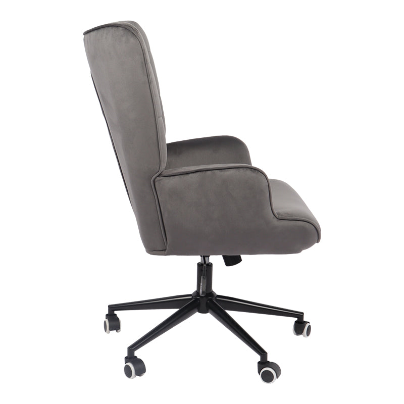 Scaun birou director Lobima, rotativ, Catifea, Gri Antracit, 68x71x105-112 cm