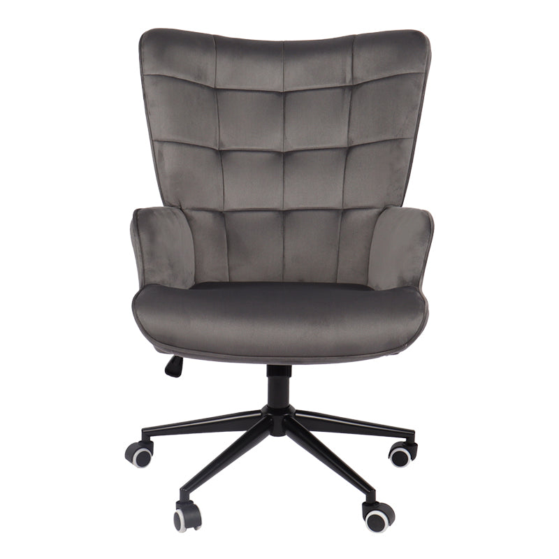 Scaun birou director Lobima, rotativ, Catifea, Gri Antracit, 68x71x105-112 cm