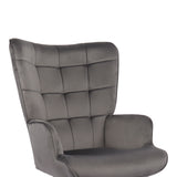 Scaun birou director Lobima, rotativ, Catifea, Gri Antracit, 68x71x105-112 cm