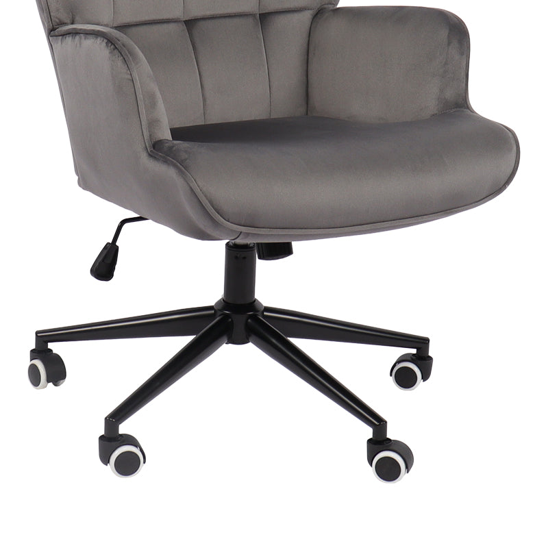 Scaun birou director Lobima, rotativ, Catifea, Gri Antracit, 68x71x105-112 cm