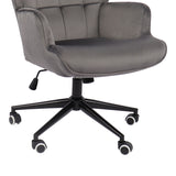 Scaun birou director Lobima, rotativ, Catifea, Gri Antracit, 68x71x105-112 cm