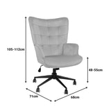 Scaun birou director Lobima, rotativ, Catifea, Gri Antracit, 68x71x105-112 cm