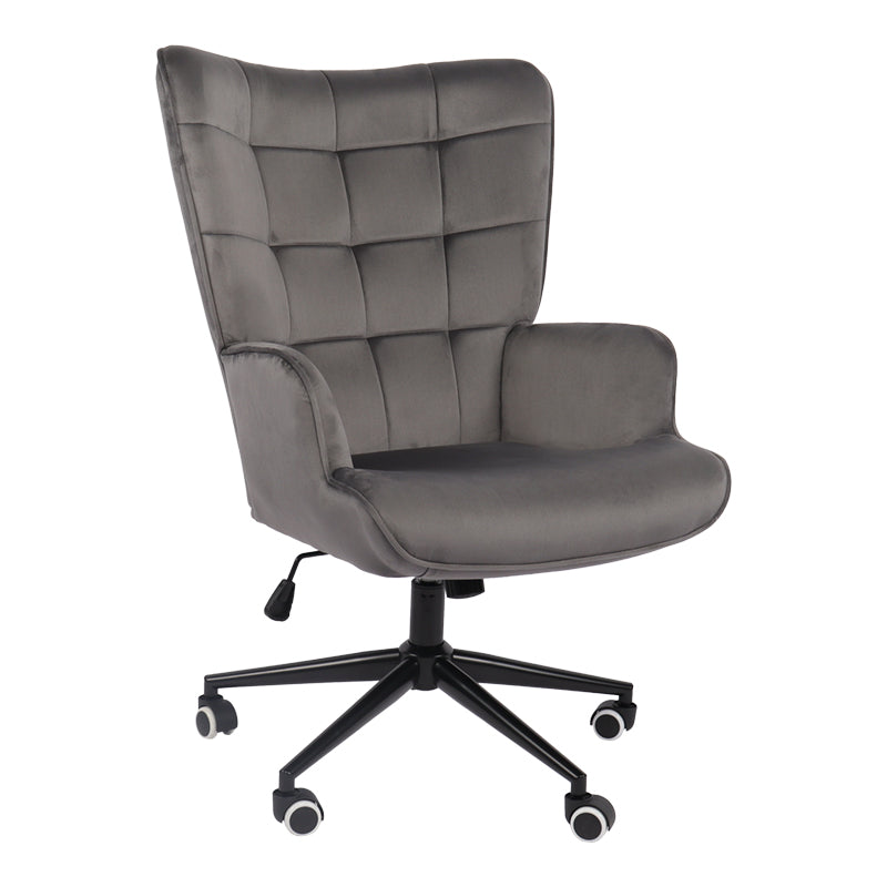 Scaun birou director Lobima, rotativ, Catifea, Gri Antracit, 68x71x105-112 cm