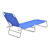Șezlong Pasein, Silver-Blue, 55x185x24 cm