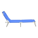 Șezlong Pasein, Silver-Blue, 55x185x24 cm