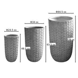 Set 3 ghivece decorative ceramice Kallena, Gri-Bej, Ceramică, variabile