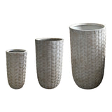 Set 3 ghivece decorative ceramice Kallena, Gri-Bej, Ceramică, variabile