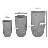 Set 3 ghivece decorative ceramice Anteria, gri, ceramica, variate