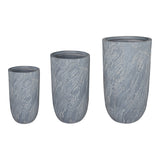 Set 3 ghivece decorative ceramice Anteria, gri, ceramica, variate