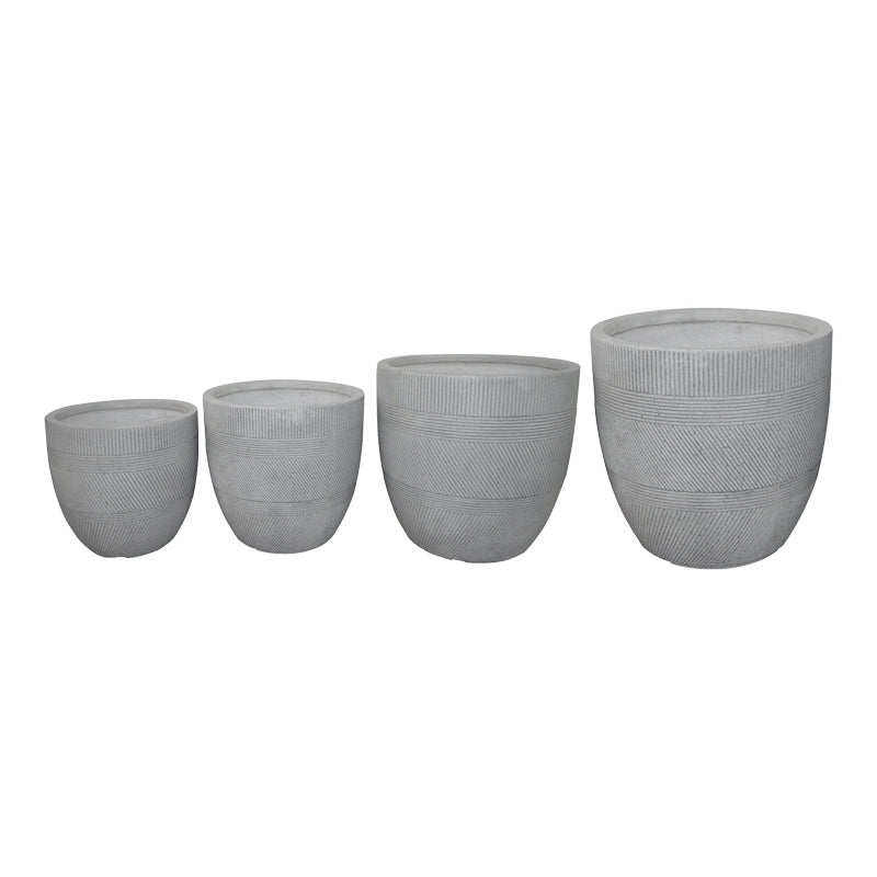 Set ghivece Verveta, Ceramică, Gri, diverse, 4 piese