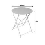 Masă Bistro pliabilă, albă, metal, 60x71 cm