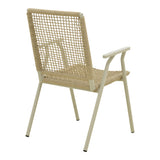 Scaun de exterior Weave stivuibil, Bej-Natural, aluminiu si ratan PE, 57x63x86 cm