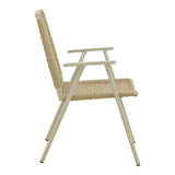 Scaun de exterior Weave stivuibil, Bej-Natural, aluminiu si ratan PE, 57x63x86 cm