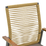 Scaun de exterior stivuibil cu brațe Aegean, Teak/PE Rope, 56x58x91 cm