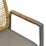 Scaun de exterior stivuibil cu brațe Aegean, Teak/PE Rope, 56x58x91 cm