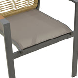 Scaun de exterior stivuibil cu brațe Aegean, Teak/PE Rope, 56x58x91 cm