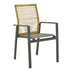 Scaun de exterior stivuibil cu brațe Aegean, Teak/PE Rope, 56x58x91 cm