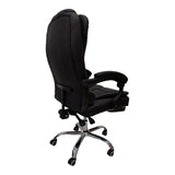 Scaun birou ergonomic cu suport picioare Worko, Piele ecologică, 66x62x113-121 cm, Negru