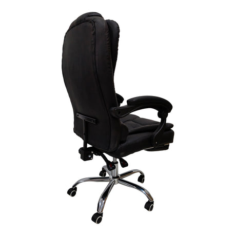 Scaun birou ergonomic cu suport picioare Worko, Piele ecologică, Negru, 66x62x113-121 cm