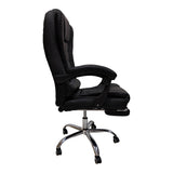 Scaun birou ergonomic cu suport picioare Worko, Piele ecologică, 66x62x113-121 cm, Negru