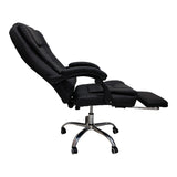 Scaun birou ergonomic cu suport picioare Worko, Piele ecologică, 66x62x113-121 cm, Negru