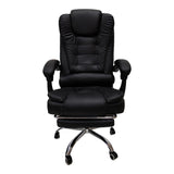 Scaun birou ergonomic cu suport picioare Worko, Piele ecologică, 66x62x113-121 cm, Negru