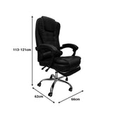 Scaun birou ergonomic cu suport picioare Worko, Piele ecologică, 66x62x113-121 cm, Negru