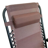 Fotoliu relaxant pliabil Mirka, Textilenă-Metal, Maro-Negru, 65x165x110 cm