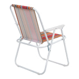 Scaun camping de plajă Jette, cu dungi roz alb, 53x56x73 cm