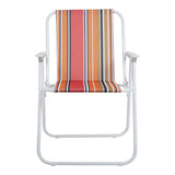 Scaun camping de plajă Jette, cu dungi roz alb, 53x56x73 cm