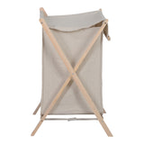 Suport rufe cu funcție de depozitare Lonerte , stil natural, lemn și material textil, 43.5x41x64cm, culoare bej.